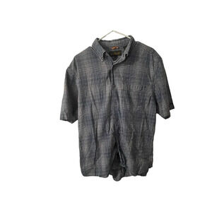 TIMBERLAND Plaid Short Sleeve Casual Button Down Collared Mens Sz Medium Cotton